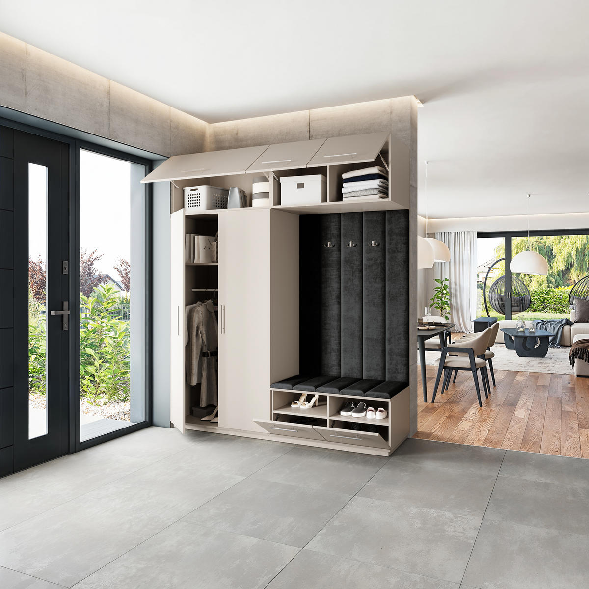 GARDEROBENSCHRANK REMA 200/240/60 cm Modern Kaschmir - Kaschmir, Holzwerkstoff (200/240/60cm) - MASSENO