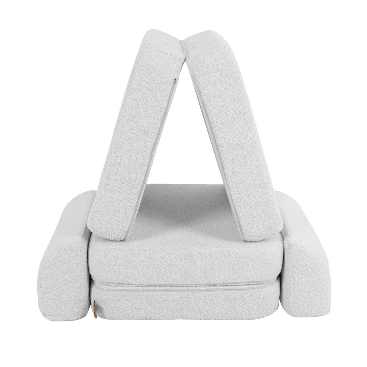 KINDERSOFA Pocket Basic modular 4-tlg. aus Bouclé in Weiß - Weiß, Textil (120/25/60cm) - MeowBaby