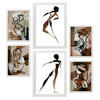POSTER Set Mit 6 Weibliche Körpertugend Abstrakt Größe A3 & A4 Weißer Rahmen - Weiß, Papier (29.7/1cm) - Nacnic