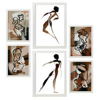 POSTER Set Mit 6 Weibliche Körpertugend Abstrakt Größe A3 & A4 Weißer Rahmen - Weiß, Papier (29.7/1cm) - Nacnic