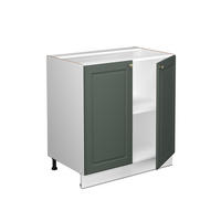 SPÜLENUNTERSCHRANK Fame-Line Grün-Gold Landhaus 80 cm mit Regal AP Anthrazit - Weiß/Grün, Holzwerkstoff (80/82/60cm) - Vicco