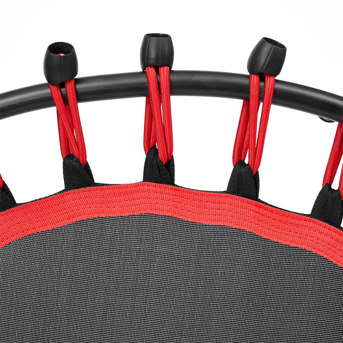 40-ZOLL-RUNDTRAMPOLIN mit Gummiseilen aus Stahl, Oxford-Gewebe, Gummiseile in Schwarz Rot Langlebig und sicher Stabil und leise 25 x 101 x 101cm - Schwarz, Metall (101/101cm) - Livingandhome