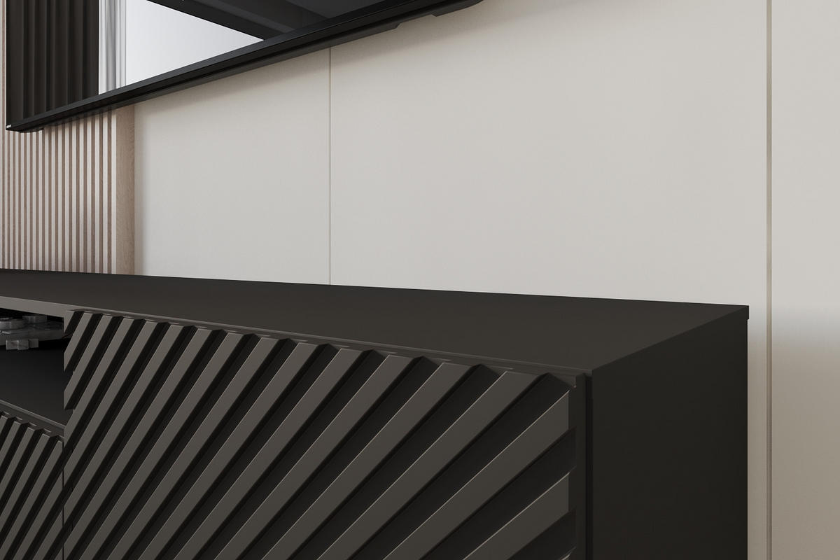 LOWBOARD ZENO-W 200x40x41 cm - Schwarz - Schwarz, Holzwerkstoff (200/40/41cm) - ALTDECOR