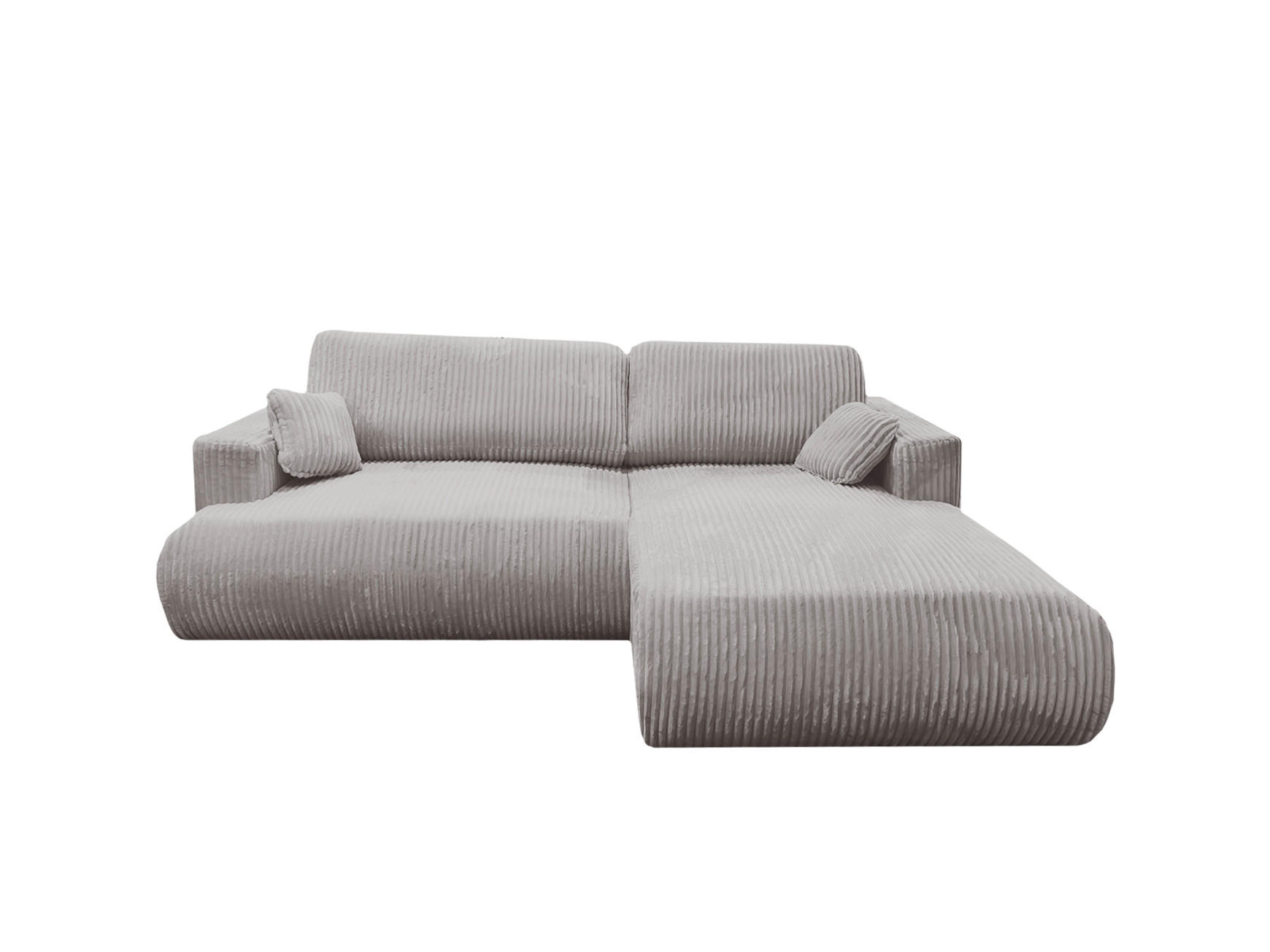 ECKSOFA Luna L rechts Hellgrau aus Cord - Hellgrau, Textil (271/195cm) - KS Home Concept