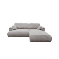 ECKSOFA Luna L rechts Hellgrau aus Cord - Hellgrau, Textil (271/195cm) - KS Home Concept