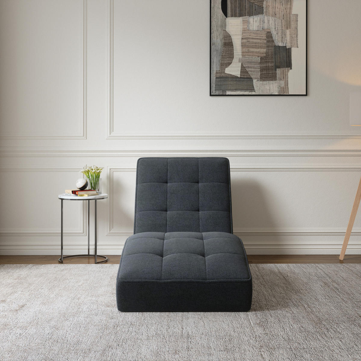 CHAISELONGUE - Livano - Anthrazit (Twist 23) - Anthrazit, Holzwerkstoff (73/79/170cm) - Möblo