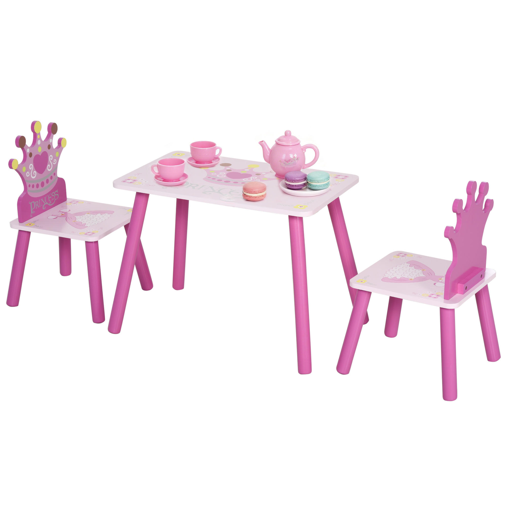 KINDERSITZGRUPPE DE-17499 3-teilig mit Kronenmotiv Rosé - Pink, Holzwerkstoff (34/42/55cm) - ComfortXL
