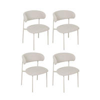 STUHL-SET 4 Stück in Teddystoff Beige - Beige, Textil/Metall (55/70/55cm) - Furnhouse