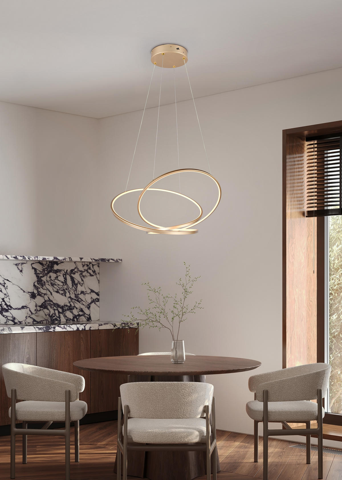 HÄNGELAMPE DARVIN - Gold - 0/0/150 cm - Goldfarben, Metall (84/84/150cm) - Trio Leuchten