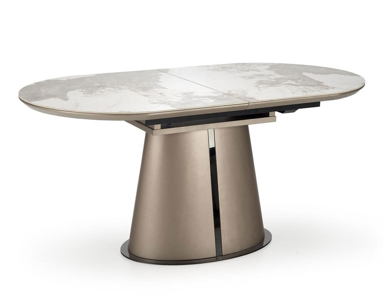 ESSTISCH Robinson beige Marmor | Cappuccino 160-220 / 90 / 75cm - Beige/Braun, Holz/Keramik (90/200/76cm) - Feldmann-Wohnen