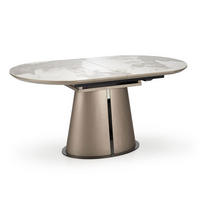 ESSTISCH Robinson beige Marmor | Cappuccino 160-220 / 90 / 75cm - Beige/Braun, Holz/Keramik (90/200/76cm) - Feldmann-Wohnen