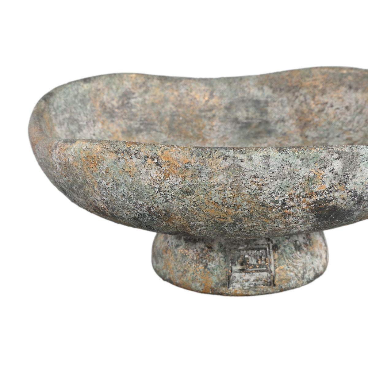 SCHALE Rokas Grau 30/30/13cm - Grau, Stein (13cm) - PTMD Collection