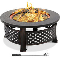 FEUERSCHALE Ø81 cm mit Grillrost & Funkenschutz Schwarz - Schwarz, Metall (81/81cm) - Kaket