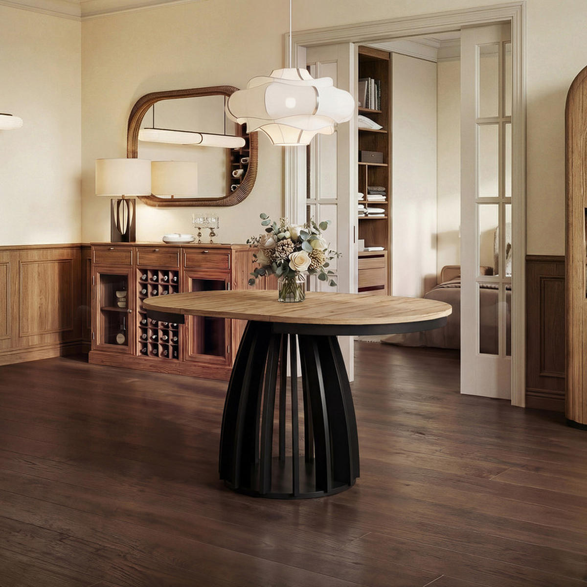 AUSZIEHTISCH VENO 100-140/76 cm Schwarz / Wotan-Eiche - Eiche Wotan, Holzwerkstoff (100/100/76cm) - Idohome