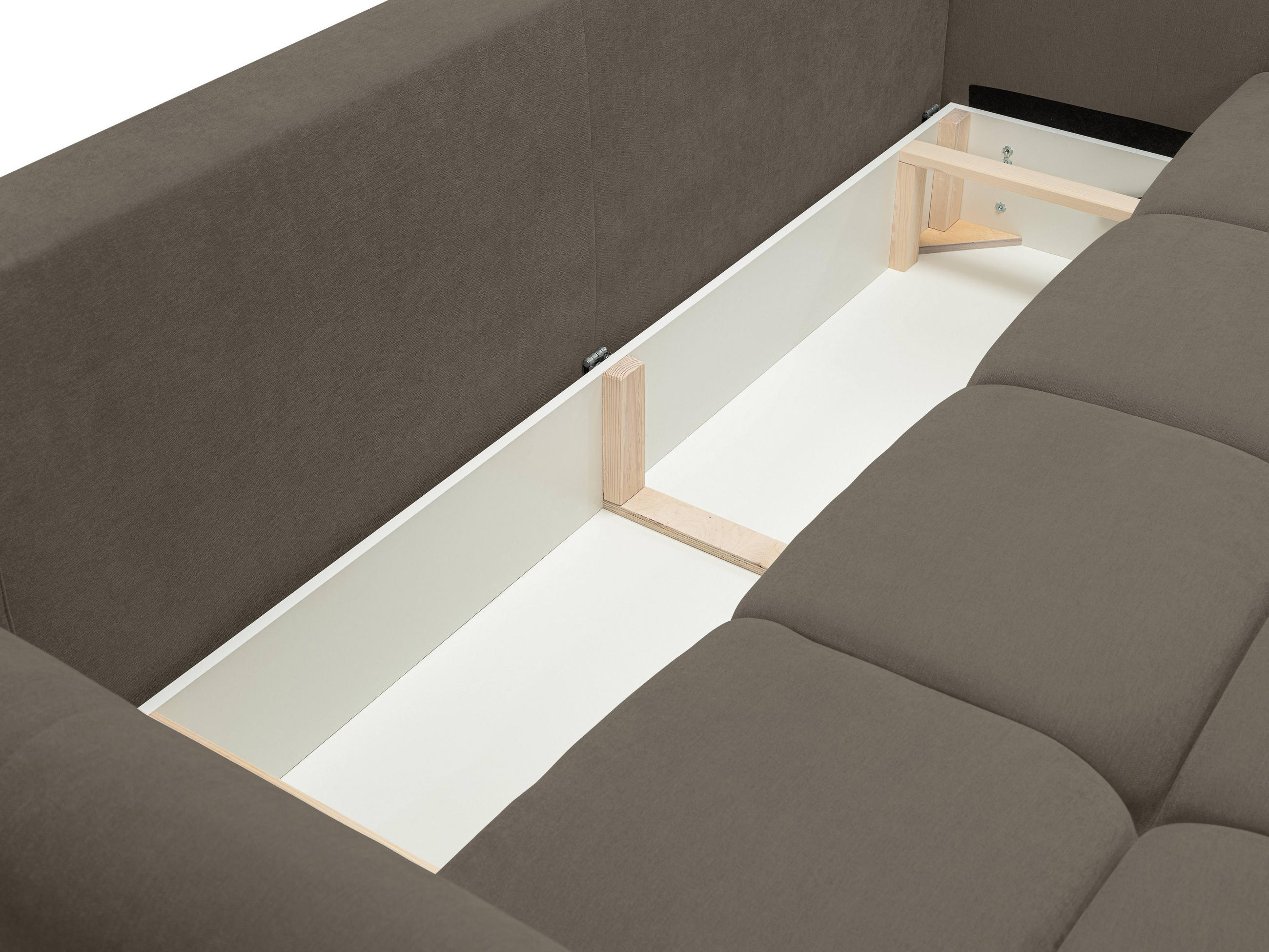 Thumbnail - Masseno Bettsofa, Braun, Holz, 3-Sitzer, 245x86x110 cm, Wohnzimmer, Sofas & Couches, Schlafsofas