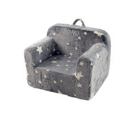 KINDERSOFA Stoff mit Armlehnen, leuchtendem Sternmuster abnehmbarer Bezug 49/64/49 cm Grau - Grau, Textil (64/49/49cm) - Redom