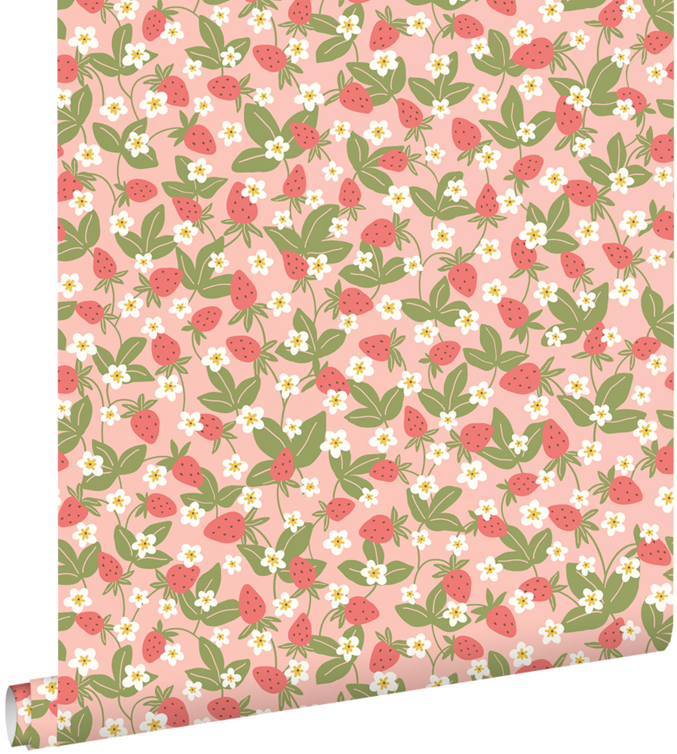 TAPETE Erdbeeren 50 x 900 cm - Pink, Papier (50/0.1cm) - ESTAhome