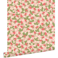 TAPETE Erdbeeren 50 x 900 cm - Pink, Papier (50/0.1cm) - ESTAhome