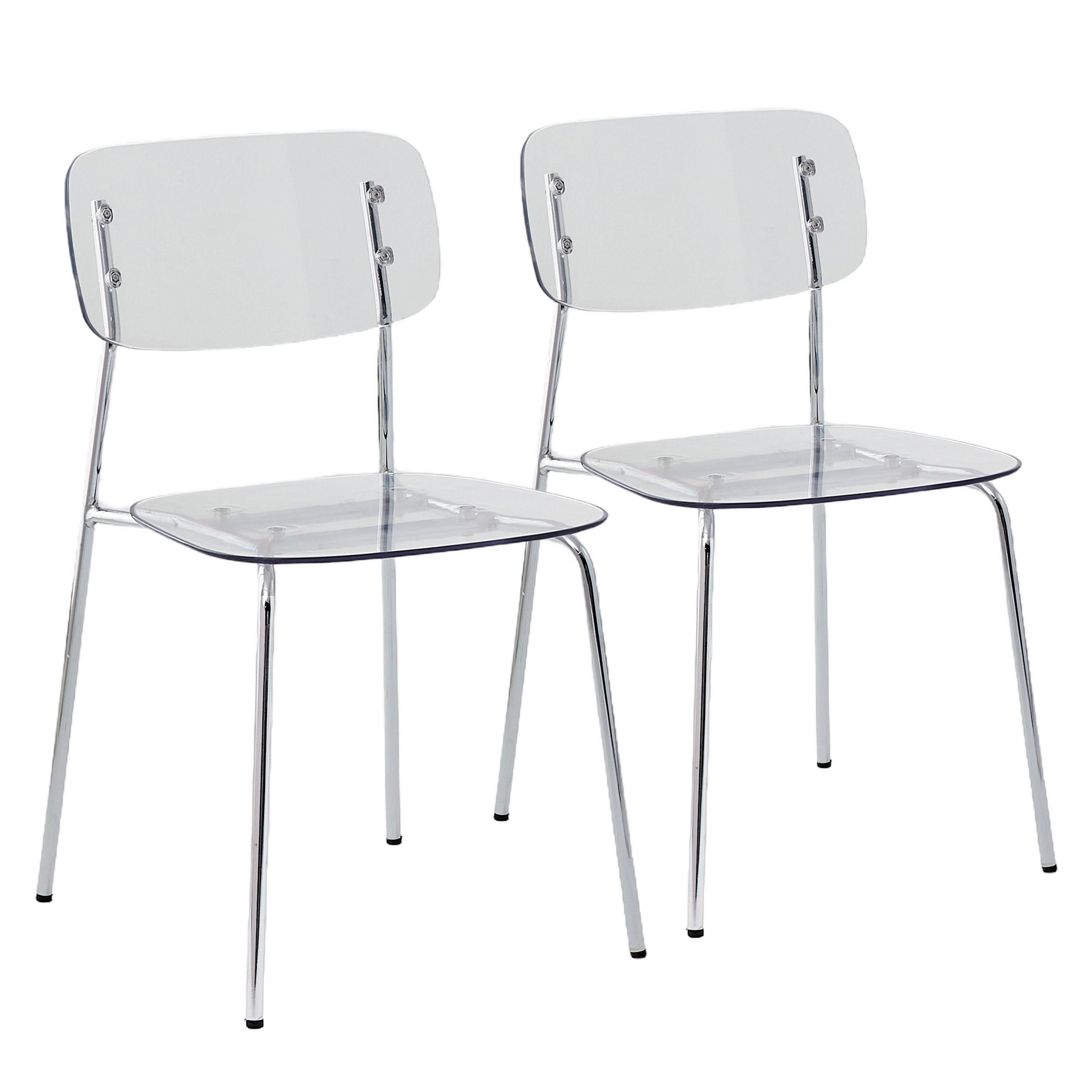 STÜHLE 2-tlg., Transparent - Transparent, Textil/Metall (51/78/45cm) - Oviala