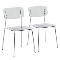 STÜHLE 2-tlg., Transparent - Transparent, Textil/Metall (51/78/45cm) - Oviala