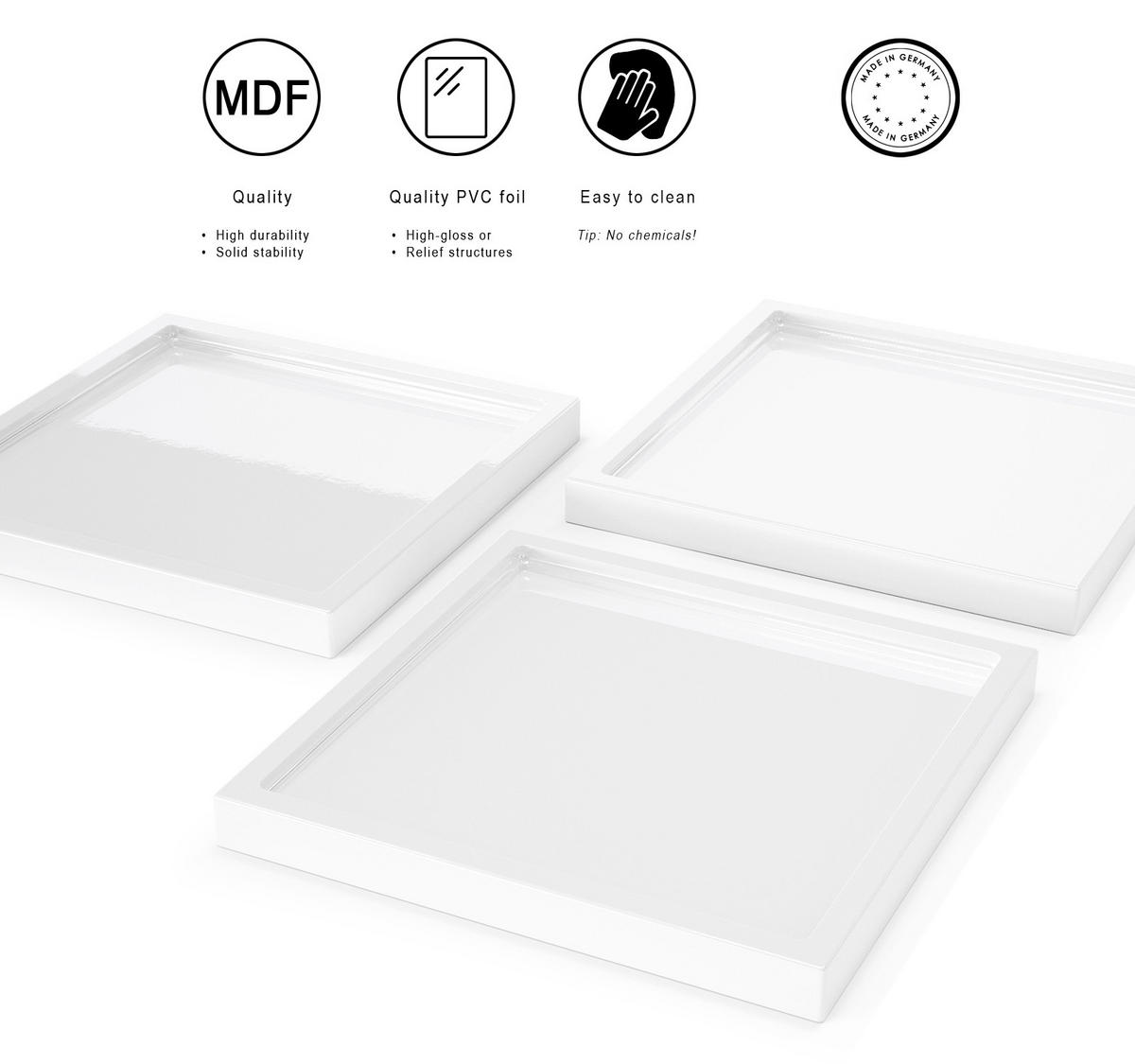 DEKOSCHALE Maya Bordeaux Hochglanz 3er Set - Bordeaux, Holzwerkstoff (1.8cm) - Vladon