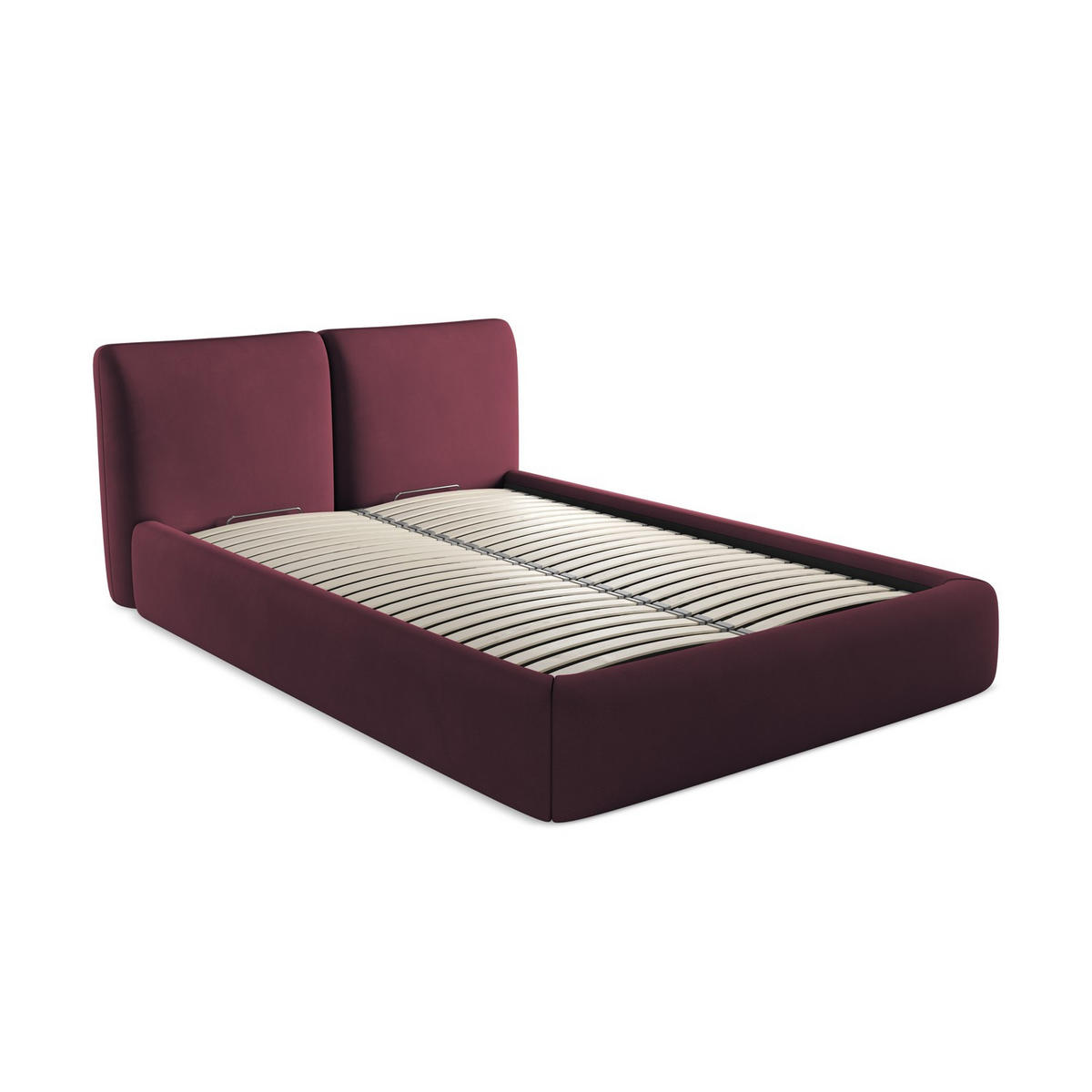 POLSTERBETT mit Bettkasten und Lattenrost 160x228 Rot - Rot/Weinrot, Kunststoff/Textil (140/200cm) - LaMiaSofa