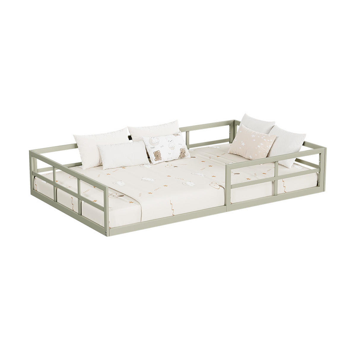 BODENBETT AUS METALL Minno Greige 205 x 125 cm ohne Matratze - Greige, Metall - VitaliSpa