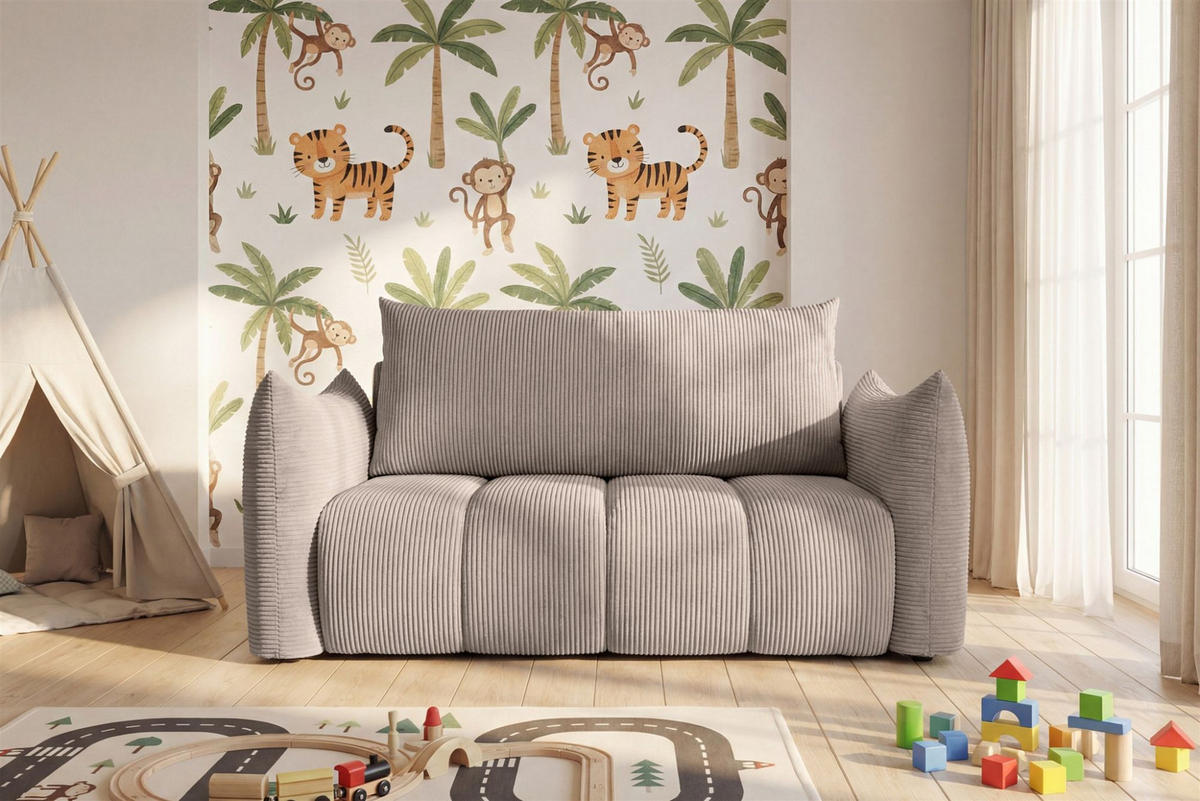 SOFA 2er-sitzer Ontario Mit Liegefunktion - Beige, Holzwerkstoff/Textil (162/86/101cm) - Fun Möbel