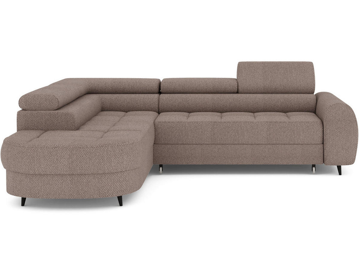 ECKSOFA Vesteria mit Schlaffunktion und Bettkasten – Modernes Design, verstellbare Kopfstützen und hoher Sitzkomfort - Braun, Kunststoff (279/72cm) - Wohnideebilder