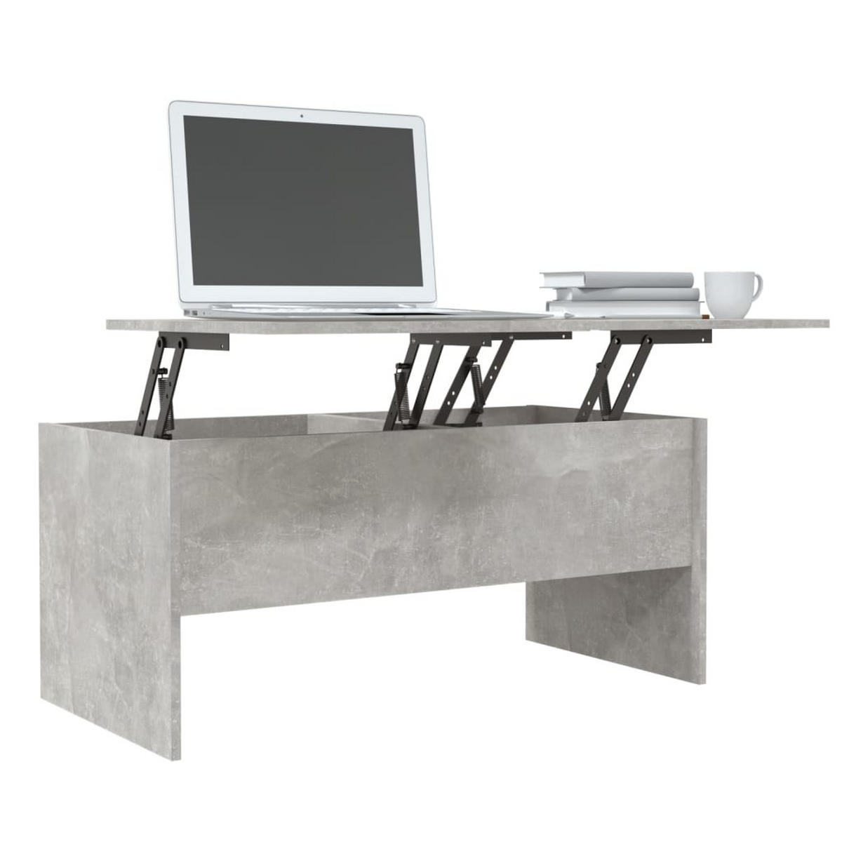 COUCHTISCH Betongrau 102x50,5x46,5 cm Holzwerkstoff - Grau, Holzwerkstoff (102/50.5/46.5cm) - furnicato