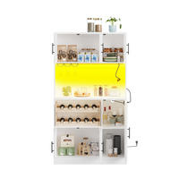 BUFFET 100/40/180 cm aus MDF mit RGB-LED und Steckdosenleiste Weiß - Weiß, Holzwerkstoff (100/180/40cm) - Modenvie