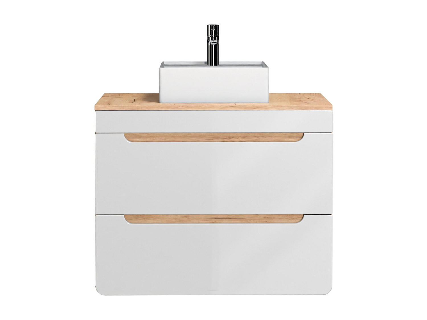EINZELWASCHTISCH - 80 cm x 46 cm - Holz, Platte - Naturfarben Hell, Weiß - ARUBA - Naturfarben/Weiß, Holz (80/59/46cm) - Vente-Unique