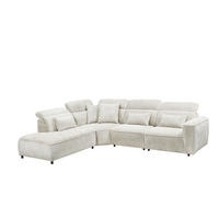ECKSOFA mit 5-fach verstellbare Kopflehnen und pflegeleichter Mikrofaser-Chenille-Bezug - Schwarz/Weiß, Kunststoff/Textil (339/285cm) - ed exciting design