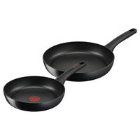 PFANNENSET Hard Titanium 2-tlg 24 cm 28 cm Antihaft induktionsgeeignet Schwarz - Schwarz, Kunststoff/Metall - Tefal