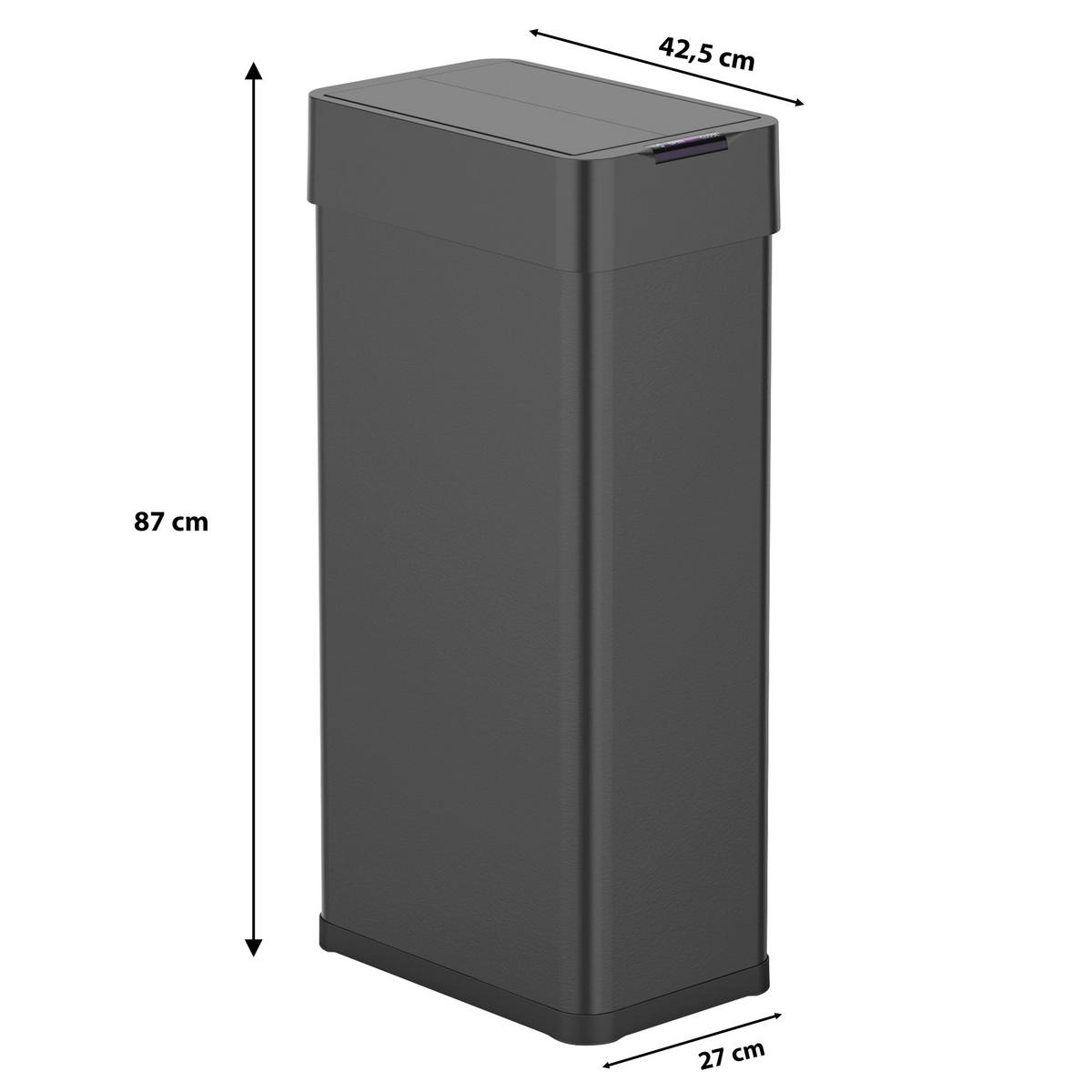 MÜLLBEHÄLTER SILVERLAKE schwarz - Schwarz, Metall (26/87/41cm) - Kitchen Move