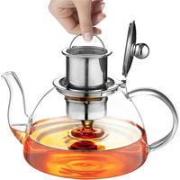 TEEKANNE Glas 1300ML mit Siebeinsatz aus Borosilikatglas - Transparent, Glas (21.8/22.2cm)