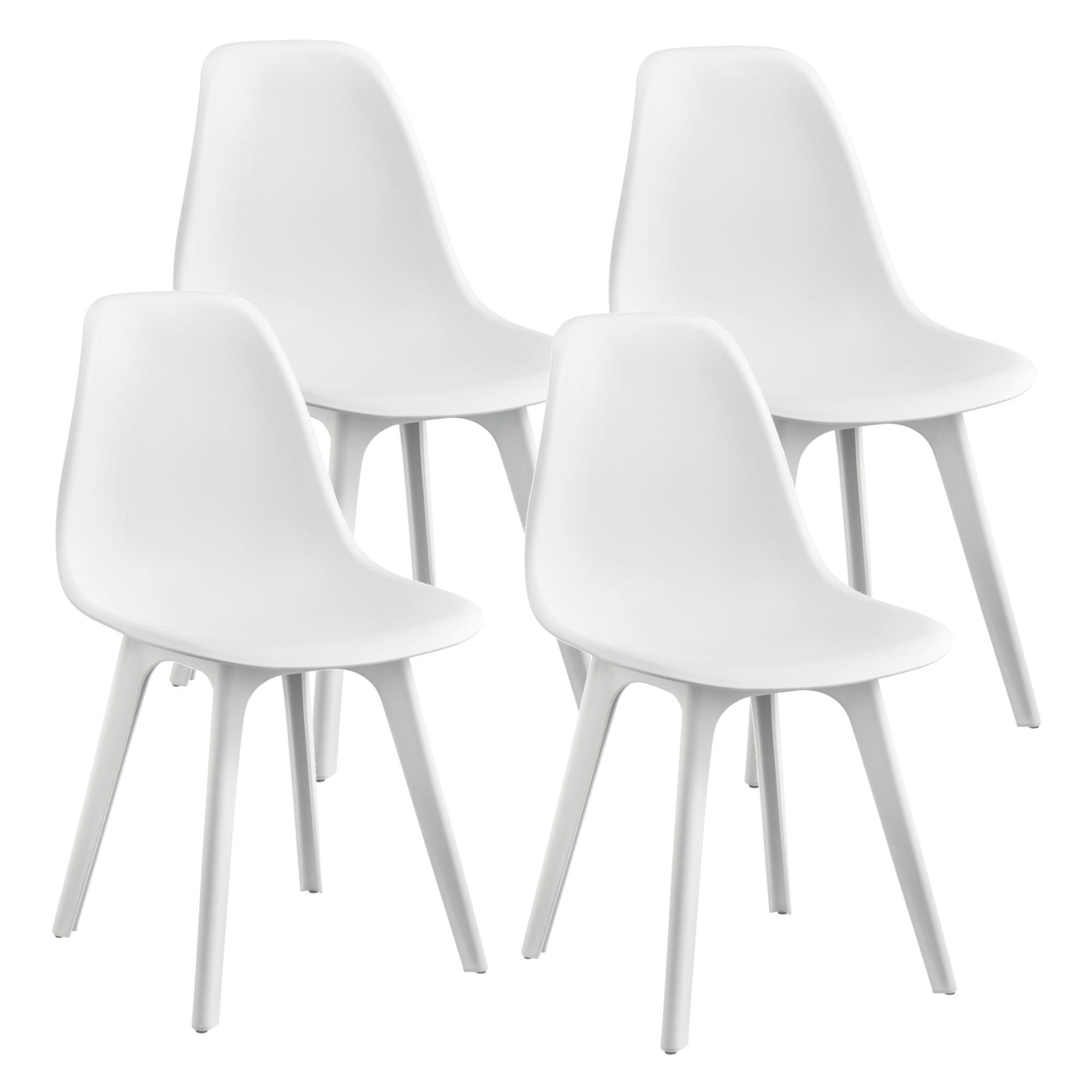 ESSZIMMERSTUHL-SET 4 TLG. Brevik - Weiß, Textil (54/83/48cm) - [en.casa]