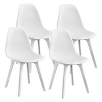 ESSZIMMERSTUHL-SET 4 TLG. Brevik - Weiß, Textil (54/83/48cm) - [en.casa]