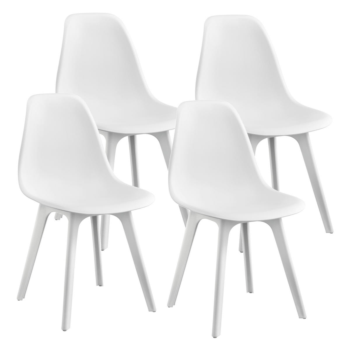 ESSGRUPPE 5 TLG. - Weiß, Holzwerkstoff/Kunststoff (120/75/60cm) - [en.casa]