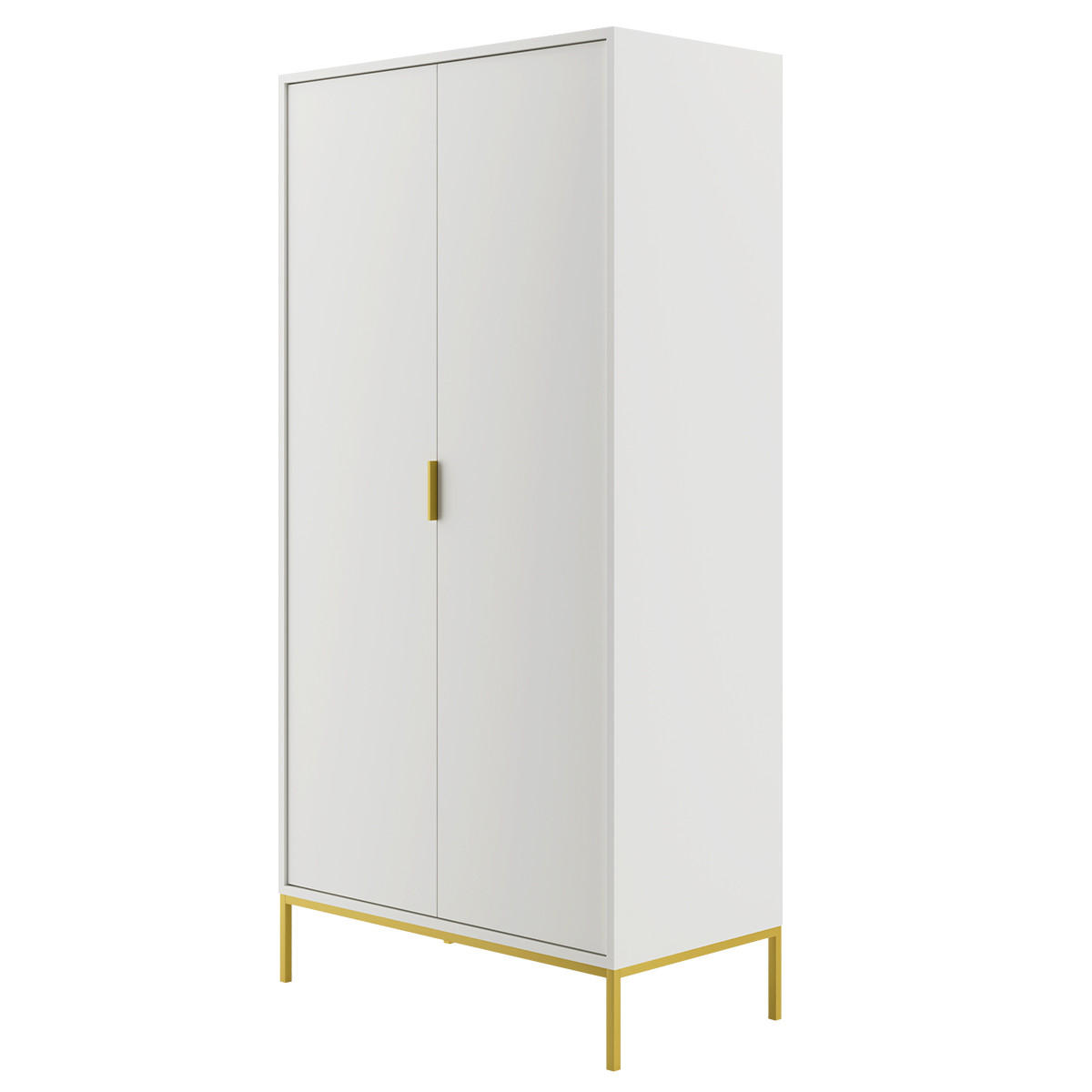 SKŘÍŇ 2DVEŘOVÁ Seattle Bílá - bílá/zlatá, kompozitní dřevo (100/205.4/55cm) - Petits-meubles