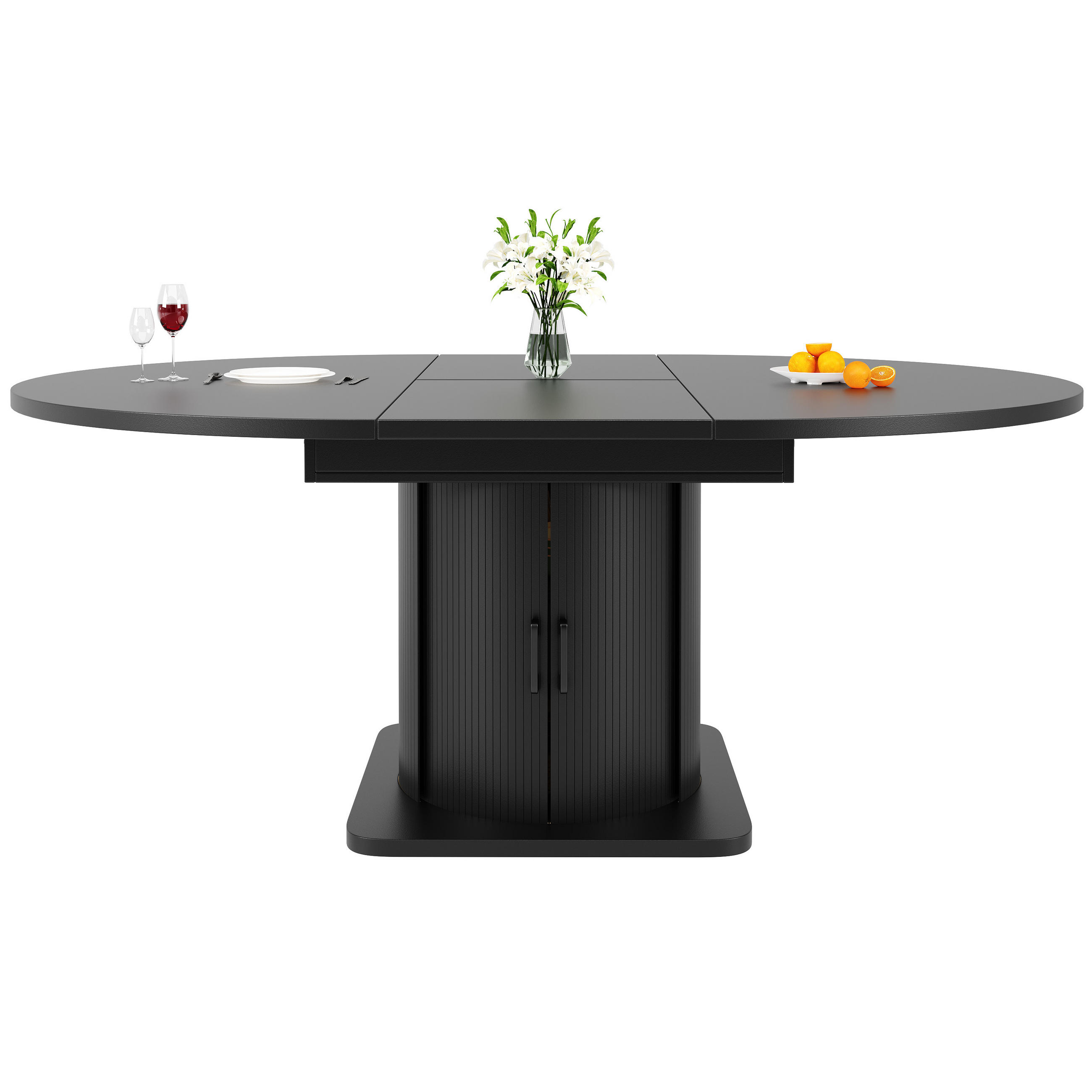 Evryae Esstisch Schwarz 118x76x118 cm