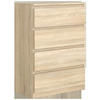 KOMMODE NUDO 70/102/39cm mit 4 Schubladen Türen Sonoma Eiche - Sonoma Eiche, Holzwerkstoff (70/102/39cm) - MASSENO