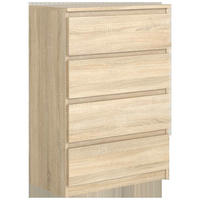 KOMMODE NUDO 70/102/39cm mit 4 Schubladen Türen Sonoma Eiche - Sonoma Eiche, Holzwerkstoff (70/102/39cm) - MASSENO