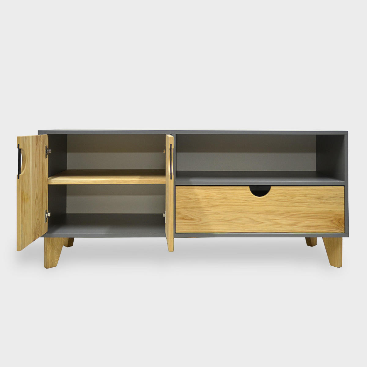 FERNSEHSCHRANK aus Holz und laminierten Platte GRAND - Eichefarben, Holz (150/65/45cm) - Rawood Furniture