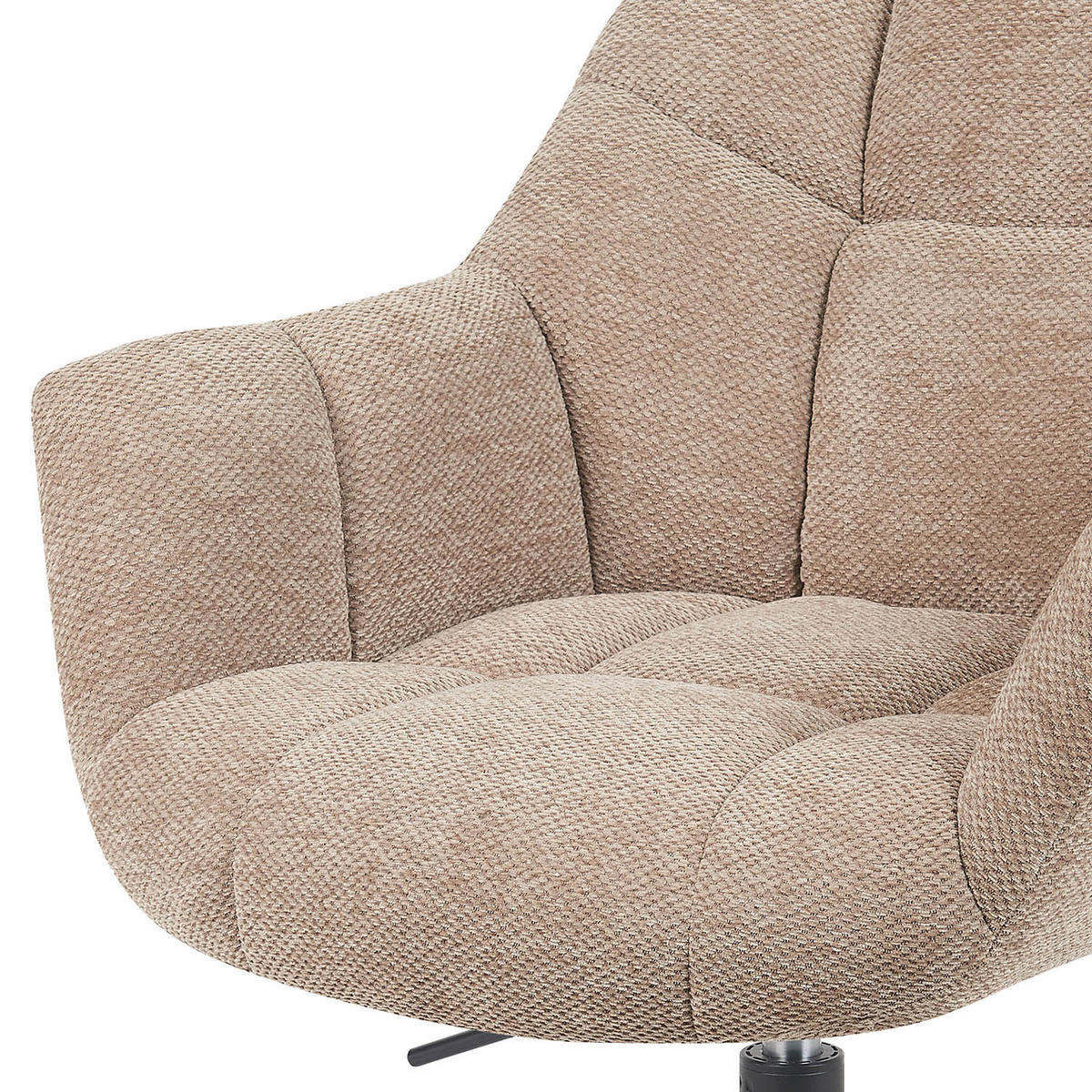 BÜROSTUHL Mika-Nala - Beige/Schwarz, Textil/Metall (65/78/66cm) - DUBI Möbel