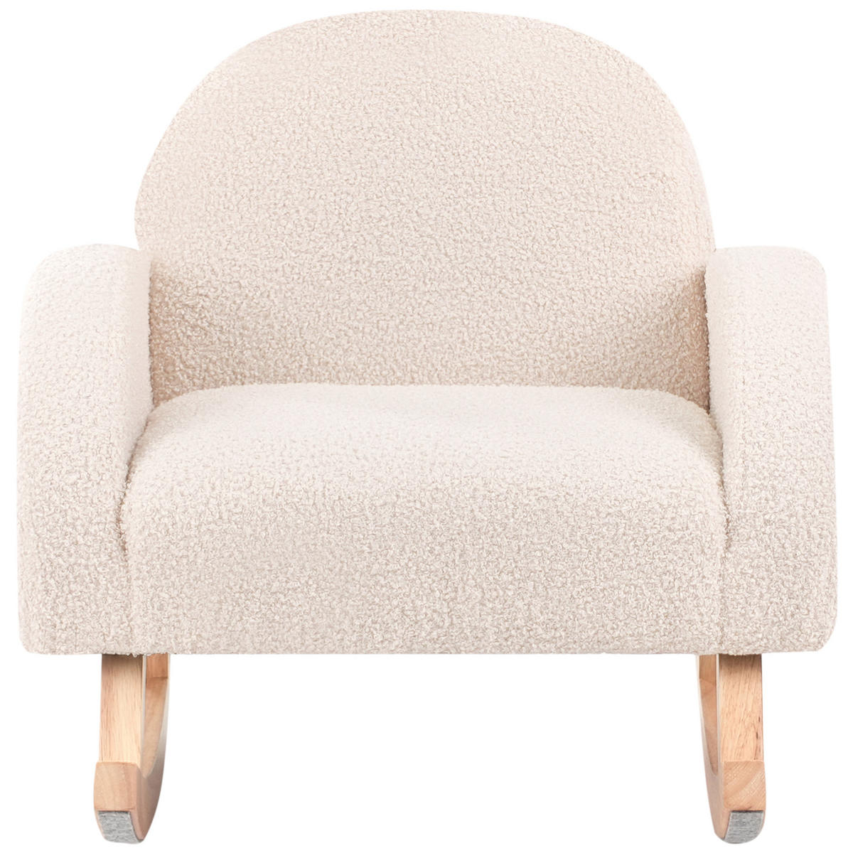 KINDERSCHAUKELSTUHL Bouclé Hellbeige Hug - Beige, Textil (54/53/52cm) - Beliani