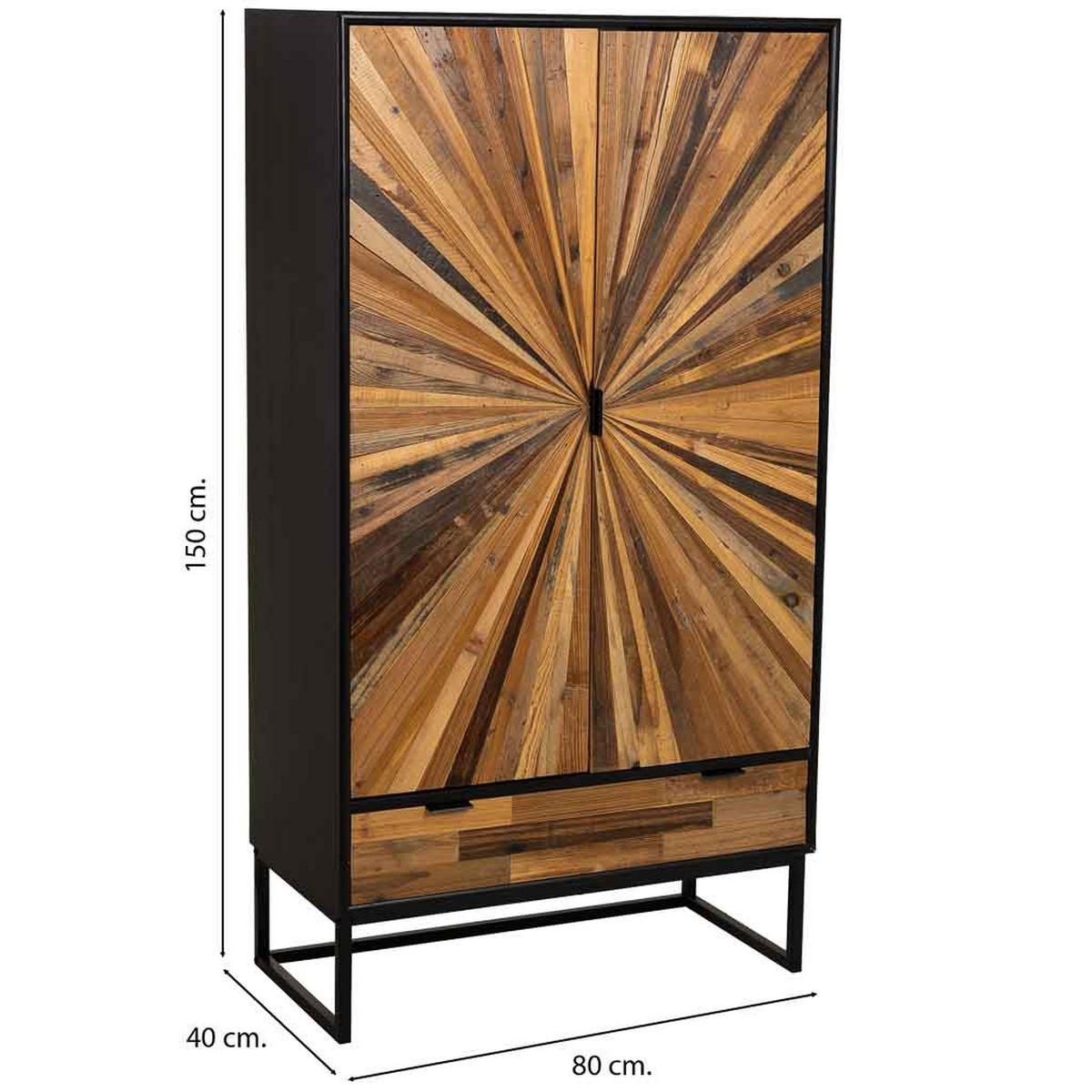 SCHRANK aus Holz, schwarz, 80x40x150cm - Schwarz, Holzwerkstoff (80/150/40cm) - Wanderlust