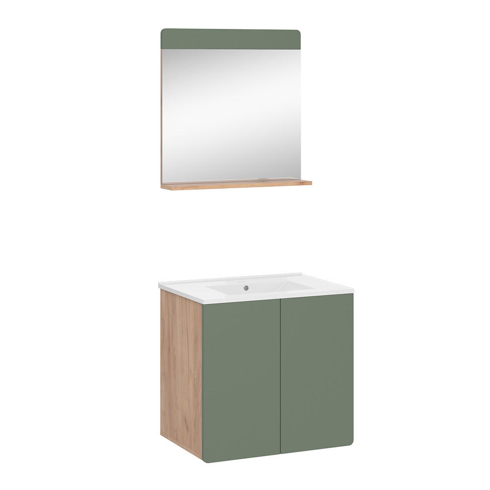 Eichefarben/Grün, Holzwerkstoff (61.8/57.8/44.8cm) - Vicco