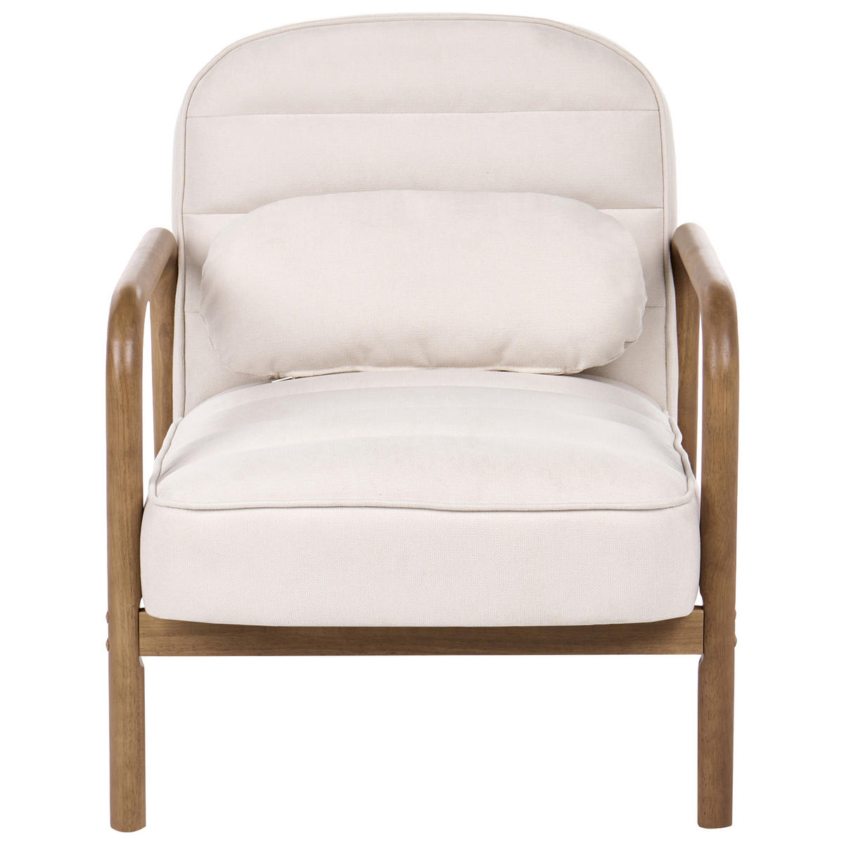 SESSEL Stoff Hellbeige Agger - Beige/Braun, Textil (67/78/81cm) - Beliani