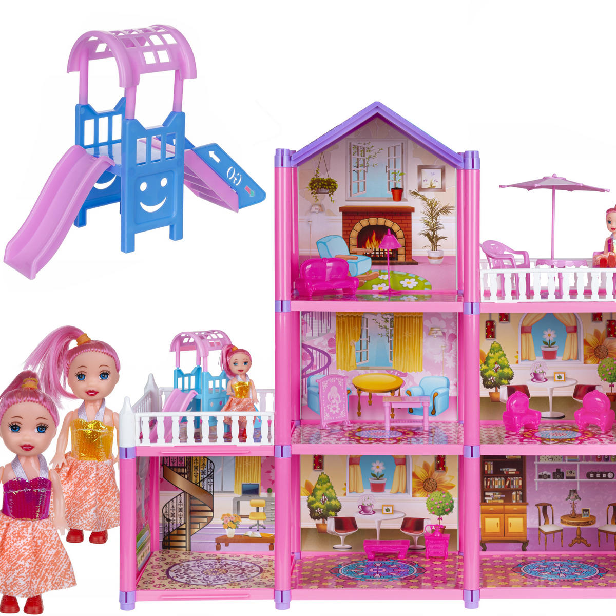 PUPPENHAUS Spielhaus - Multicolor, Kunststoff (57/60/18cm) - KRUMAD